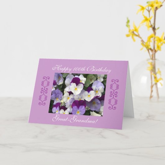 曾祖母の100th誕生日 カード (黄色い花)