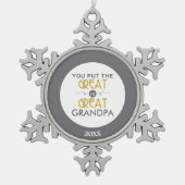 曾祖父に素晴らしいの置きました スノーフレークピューターオーナメント (正面)