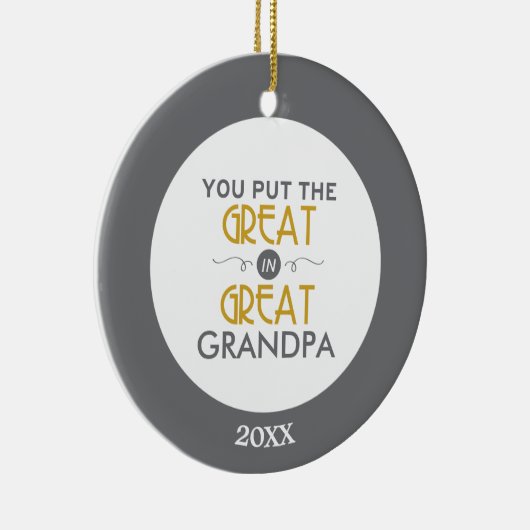 曾祖父に素晴らしいの置きました セラミックオーナメント (右)
