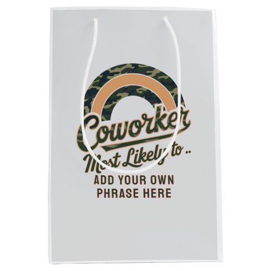 最おもしろいも可能性の高い同僚の贈り物: パーソナライズされた ミディアムペーパーバッグ (正面)