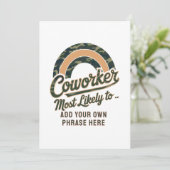 最おもしろいも可能性の高い同僚の贈り物: パーソナライズされた 招待状 (スタンド正面)