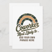 最おもしろいも可能性の高い同僚の贈り物: パーソナライズされた 招待状 (正面/裏面)
