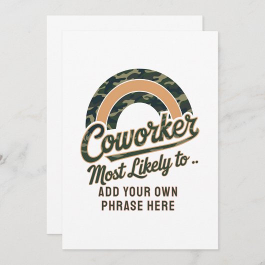 最おもしろいも可能性の高い同僚の贈り物： パーソナライズされた 招待状 (正面/裏面)