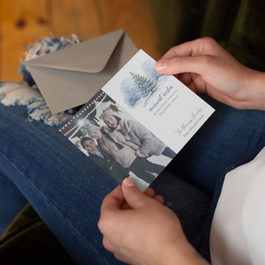 最もあたたかな願い 雪に覆われた常緑樹 シーズンカード