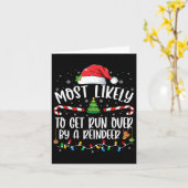 最もありそうなクリスマスプレゼントは、サンタのトナカイに轢かれること カード (黄色い花)