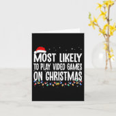 最もありそうなユーモアゲーマー クリスマスにビデオゲームをプレイする カード (黄色い花)