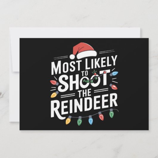 最もありそうな、サンタのトナカイ家族を撃つクリスマス シーズンカード (正面)