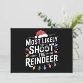 最もありそうな、サンタのトナカイ家族を撃つクリスマス シーズンカード (スタンド正面)