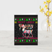 最もありそうな、トナカイを撃つクリスマス カード (黄色い花)