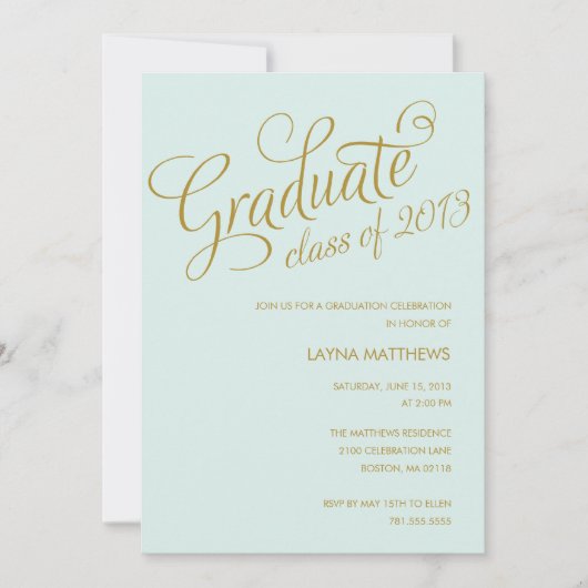 最もおしゃべりな |卒業招待状 招待状 (正面)