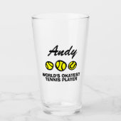 最もおもしろいお気に入りのテニス選手のためのタンブラーのガラスのギフト タンブラーグラス (正面)
