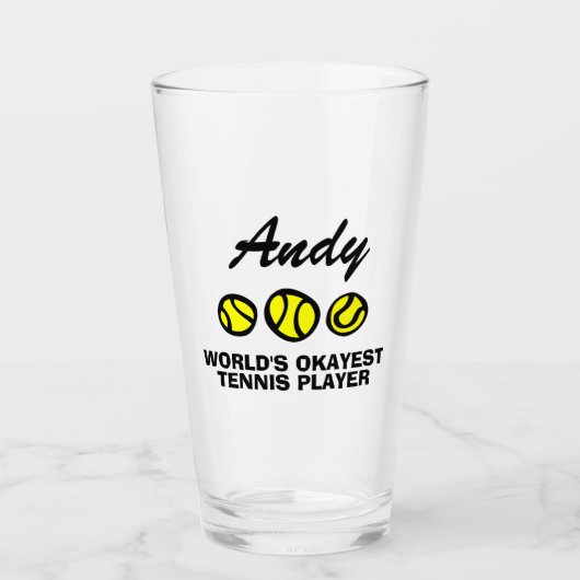 最もおもしろいお気に入りのテニス選手のためのタンブラーのガラスのギフト タンブラーグラス (正面)