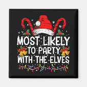 最もおもしろいパーティーに一致するクリスマス マグネット (正面)