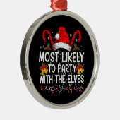 最もおもしろいパーティーに一致するクリスマス メタルオーナメント (右)
