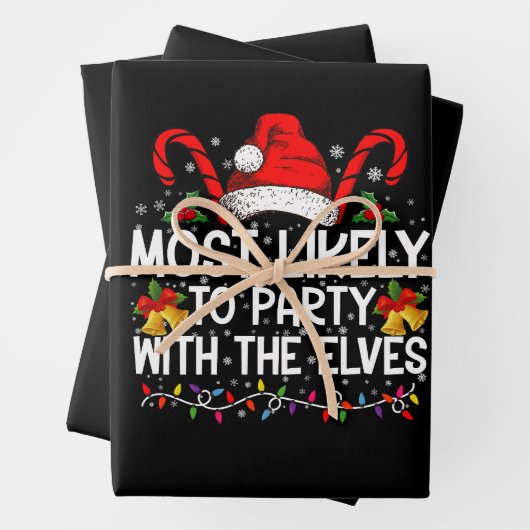 最もおもしろいパーティーに一致するクリスマス ラッピングペーパーシート (インサイチュ)