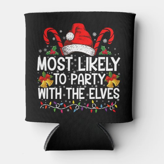 最もおもしろいパーティーに一致するクリスマス 缶クーラー (正面)