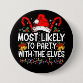 最もおもしろいパーティーに一致するクリスマス 缶バッジ (正面)
