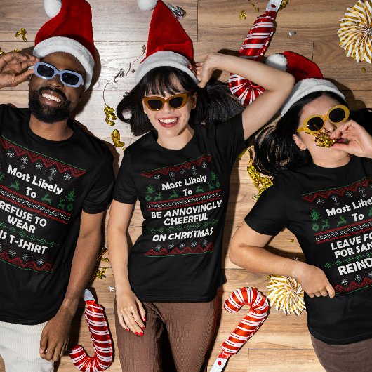 最もおもしろい可能性が高い厄介な醜いクリスマスセーター Tシャツ