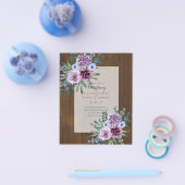 最もお得なウェディング招待状 プラム フローラル チラシ (シングル)