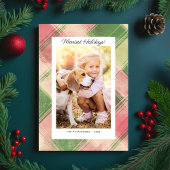 最もお祭り気分を高めるホリデー写真 フェスティブ ピンク グリーン プライド シーズンポストカード