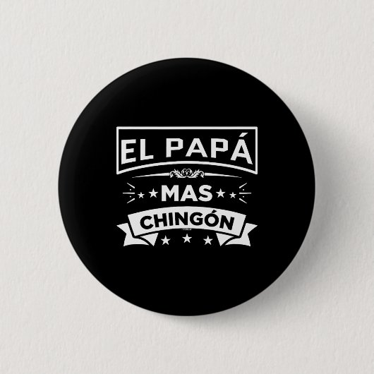 最もかっこいいパパ おもしろい スペイン語 メキシコ 父の日 缶バッジ (正面)