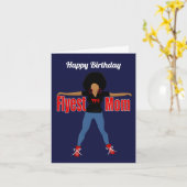 最もかっこいいママ アフリカ系アメリカ人生誕祭カード カード (黄色い花)