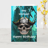 最もかっこいい海賊の誕生日カード カード (黄色い花)