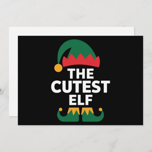 最もかわいいエルフの家族のクリスマスのコーディネート シーズンカード (正面/裏面)