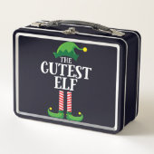 最もかわいいエルフの家族グループのクリスマスパーティー メタルランチボックス (正面)