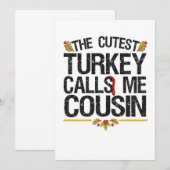 最もかわいいトルコが私をおじと呼ぶ感謝祭 招待状 (正面/裏面)