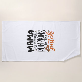 最もかわいいパンプキンのママ 秋のTシャツデザイン_1 ビーチタオル