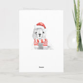 最もかわいいラマ、ミニマリストのクリスマス カード (裏面)