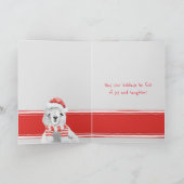 最もかわいいラマ、ミニマリストのクリスマス カード (内部)