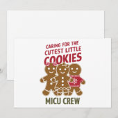 最もかわいい小さなクッキーの世話をする新生児集中治療室の看護師 シーズンカード (正面/裏面)