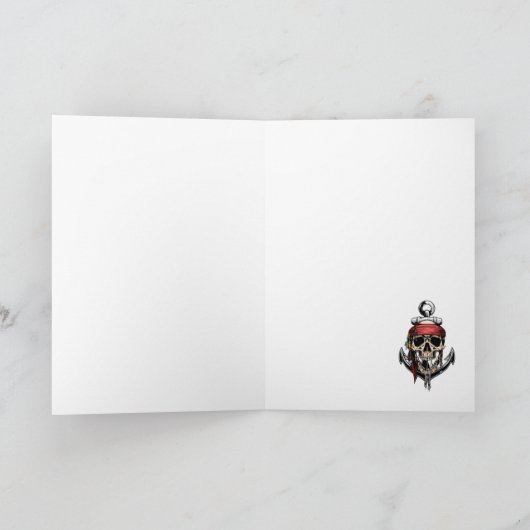 最もかわいい海賊船の誕生日 カード (内部)