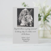 最もかわいい猫テーマの結婚式招待状 出欠カード (スタンド正面)