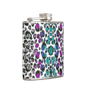 最もかわいらしいすみれ色のティール(緑がかった色)のヒョウのフラスコ フラスク (右)