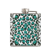 最もかわいらしいすみれ色のティール(緑がかった色)のヒョウのフラスコ フラスク (裏面)