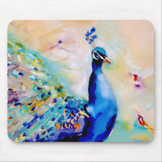 "最もかわいらしいはだれか"。 孔雀およびハチドリ マウスパッド
