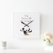 「最もし初は秋、もう一度やってみて」 馬術家 スクエア壁時計 (ホーム)