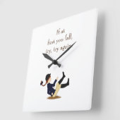 「最もし初は秋、もう一度やってみて」 馬術家 スクエア壁時計 (傾斜)