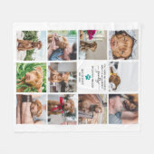 最もつらい別れ |ペット記念11枚の写真コラージュ フリースブランケット (正面(横))