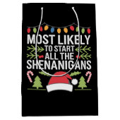 最もイタズラを始める可能性が高い 面白い ミディアムペーパーバッグ (正面)