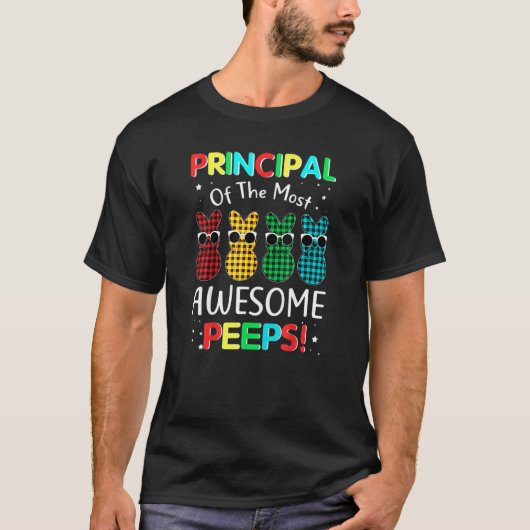 最もイースターのバニー・プレイド素晴らし校長 Tシャツ (正面)