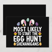 最もイースターエッグハントの騒ぎを始める可能性が高い 招待状 (正面/裏面)