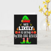 最もエルフと一緒に飲みそうなクリスマスにぴったりなデザイン カード (黄色い花)