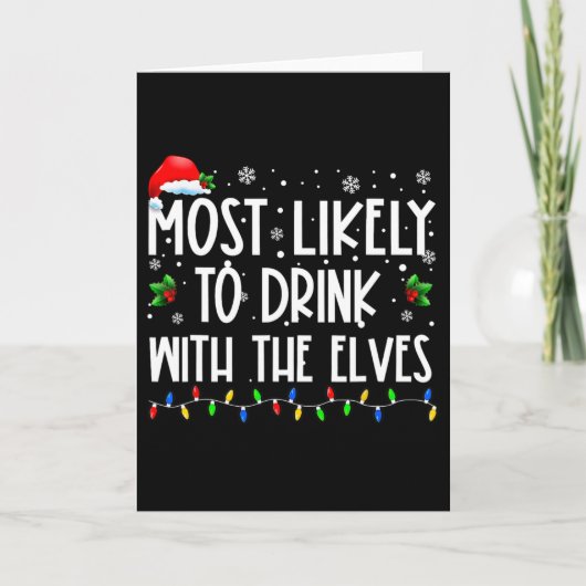 最もエルフと一緒に飲みそうな人 エルフ飲みクリスマスC カード (正面)