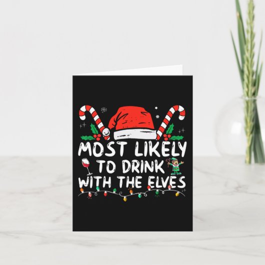 最もエルフと一緒に飲みそうな人 エルフ飲みクリスマスC カード (正面)