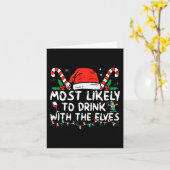 最もエルフと一緒に飲みそうな人 エルフ飲みクリスマスC カード (黄色い花)