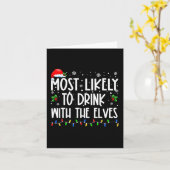 最もエルフと一緒に飲みそうな人 エルフ飲みクリスマスC カード (黄色い花)